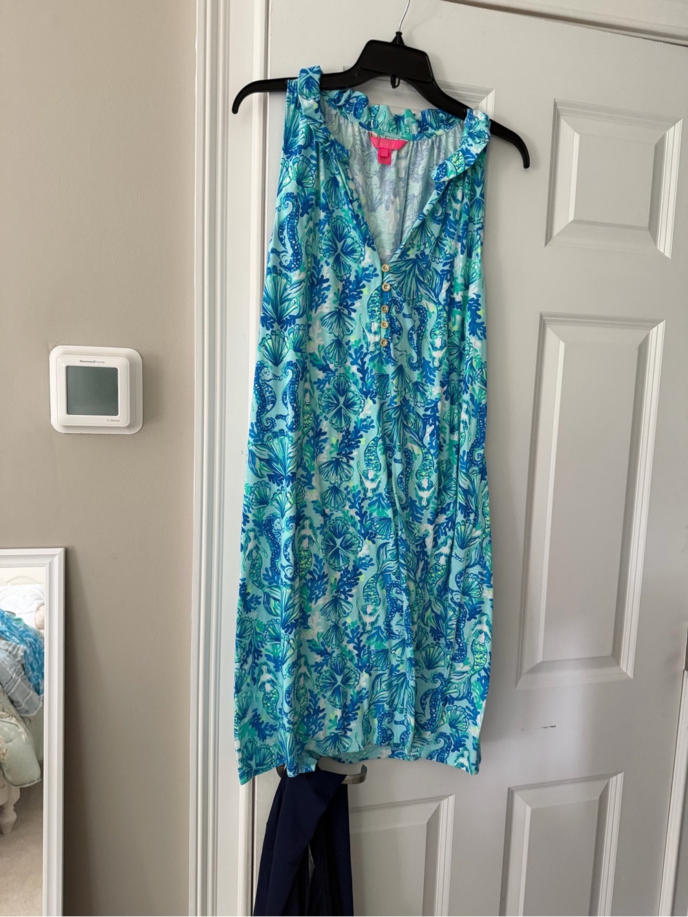 Lilly Pulitzer Blue & Aqua Floral Sleeveless Mini Dress